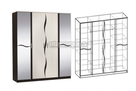 Модуль - Шкаф 4-х створчатый - Шкаф 180 см - Спальня Гардония