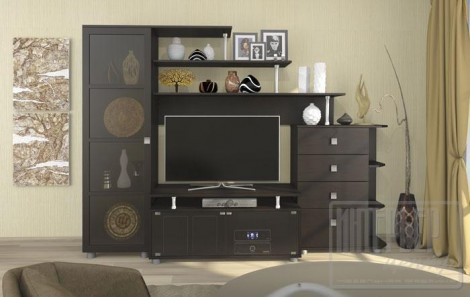 Гостиная Марта-14 | Комплектация 1 | длина 2,6 метра, цвет венге фото 1