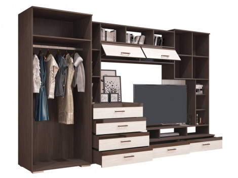 Гостиная Коста | Комплектация 1 ЛДСП | длина 3,2 метра, цвет венге / дуб прованс фото 2