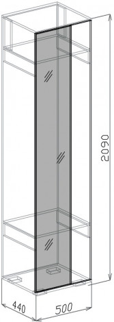 Модуль - № 6 Вешалка с зеркалом 0,5 - Вешалка, Зеркало 50 см - Прихожая Лидер фото 2