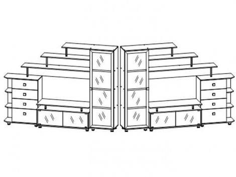 Гостиная Марта-14 | Комплектация 1 | длина 2,6 метра, цвет венге фото 2