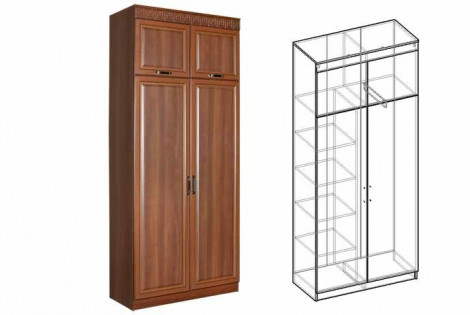 Модуль - Шкаф 2-х створчатый комбинированный - Шкаф 96 см - Гостиная Сенатор