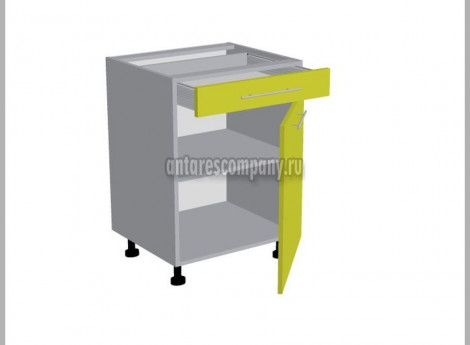 Модуль №095 - Шкаф напольный 60 см - Стол однодверный 1 ящик ширина 600 мм высота 820 мм - Кухня Базис Nicole