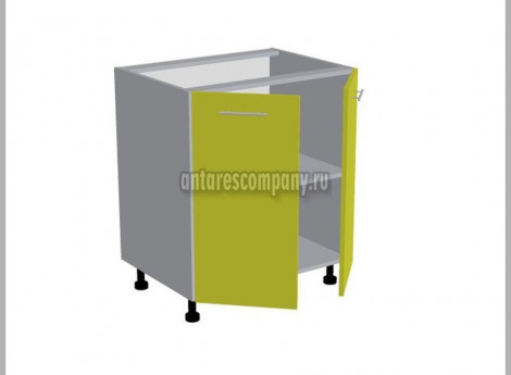 Модуль №089 - Шкаф напольный 70 см - Стол двухдверный ширина700 мм высота 820 мм - Кухня Базис Nicole-Wood