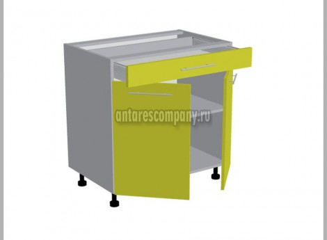 Модуль №098 - Шкаф напольный 80 см - Стол двухдверный 1 ящик ширина 800 мм высота 820 мм - Кухня Базис Nicole
