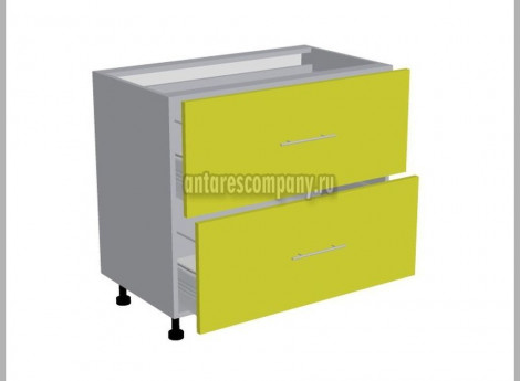 Модуль №105 - Шкаф напольный 90 см - Стол 2 ящика ширина 900 мм высота 820 мм - Кухня Базис