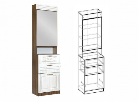 Модульная прихожая Сабрина | Комплектация 4 | длина 2,4 метра, цвет кантри фото 4