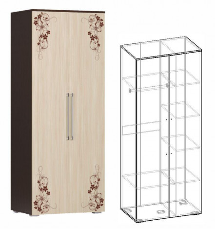 Модуль - Шкаф 2х створчатый комби - Гостиная Кватро