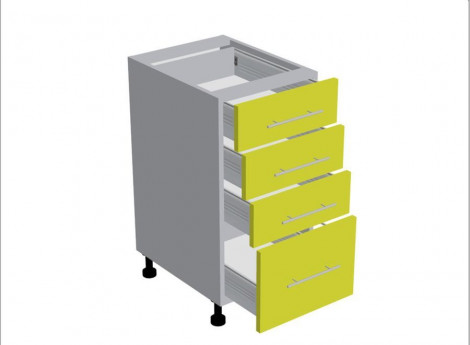 Модуль №188 - Шкаф напольный 40 см - Стол 4 ящика ширина 400 мм высота 820 мм - Кухня Мишель