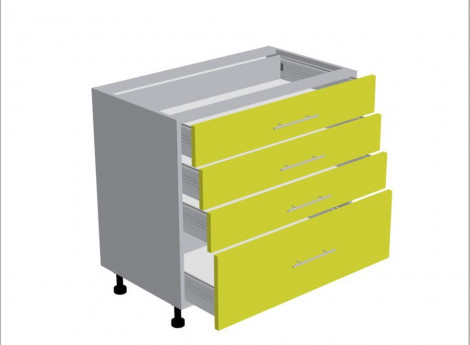 Модуль №192 - Шкаф напольный 90 см - Стол 4 ящика ширина 900 мм высота 820 мм - Кухня Мишель