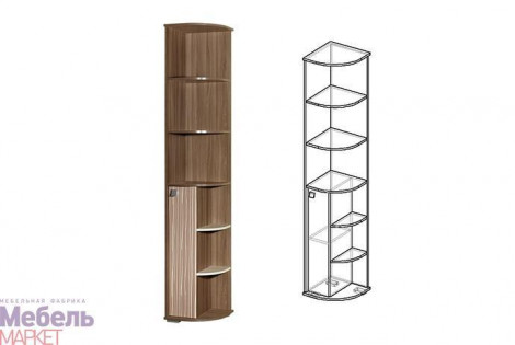 Модуль - Стеллаж правый - Стеллаж 39 см - Прихожая Богемия