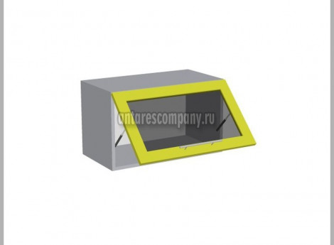 Модуль №059 - Шкаф навесной 60 см - Шкаф горизонтальный со стеклом ширина 600 мм высота 360 мм - Кухня Базис Nicole-Mix