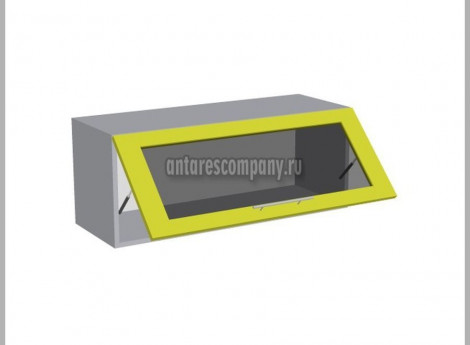 Модуль №072 - Шкаф навесной 90 см - Шкаф горизонтальный со стеклом ширина 900 мм высота 450 мм - Кухня Базис Nicole-Wood