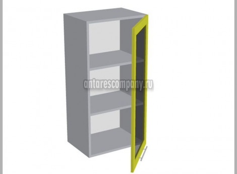 Модуль №037 - Шкаф навесной 45 см - Шкаф однодверный со стеклом ширина 450 мм высота 960 мм - Кухня Базис Linecolor