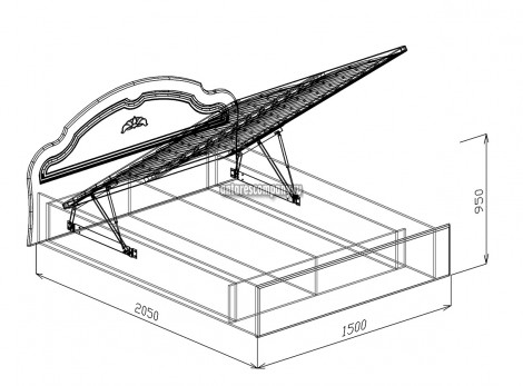 Модуль - Кровать №2 1,4 с подъёмником (с ортопедическим основанием) - Кровать 150 см - Спальня Валенсия (Союз)